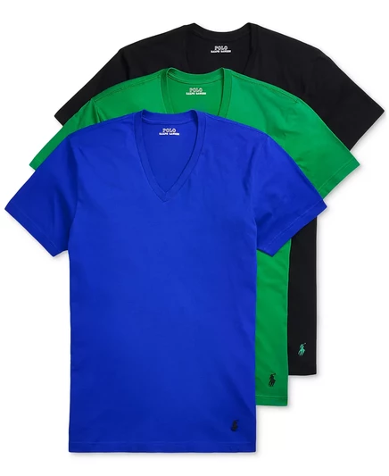  Мужские классические майки с V-образным вырезом из 3 упаковок rugby royal/billiard green/black