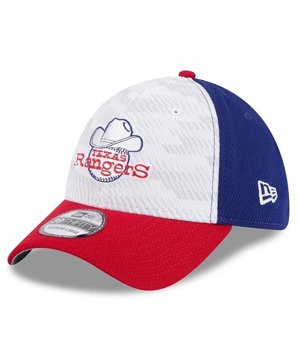 Мужская кепка New Era Royal/Red Texas Rangers 2025 MLB Clubhouse 39 THIRTY Flex для мужчин.