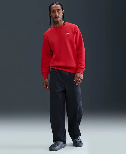 Мужская флисовая толстовка Nike с логотипом, красная