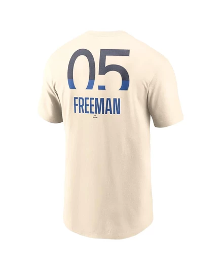 Мужская футболка Nike Freddie Freeman Cream Los Angeles Dodgers 2024 City Connect Fuse с названием и номером команды Nike cream