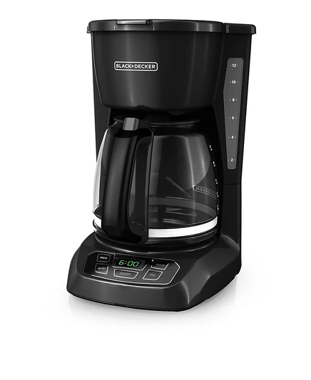 Кофеварка Black & Decker программируемая со стеклянной колбой на 12 чашек, черная