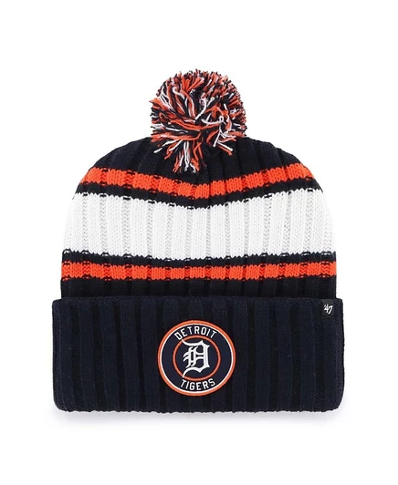Мужская вязаная шапка '47 Brand Detroit Tigers с помпоном, синяя