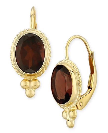 Серьги-подвески Macy's из золота 585 пробы, гранат