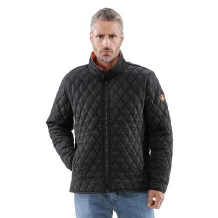Мужская легкая теплая утепленная стеганая куртка RefrigiWear с ромбом black