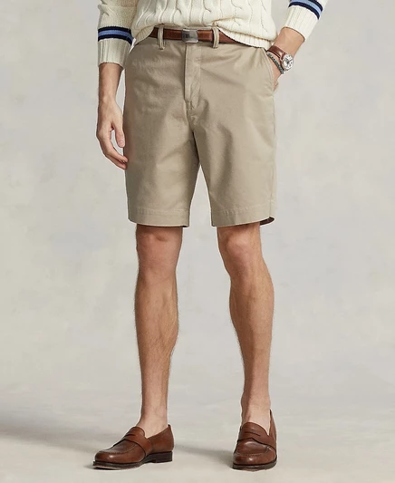 Мужские чино-шорты Polo Ralph Lauren 9″ с эластаном, бежевые