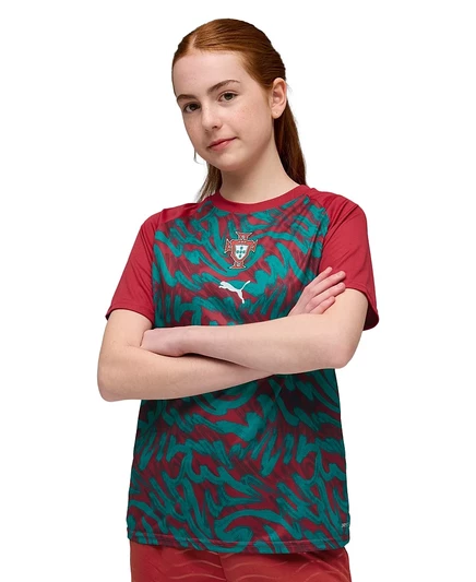 Футболка для предматчевой разминки сборных Португалии от Puma Kid's красная