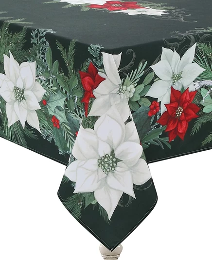 Скатерть Laural Home «Christmas Elegance» 178×366 см, зеленая