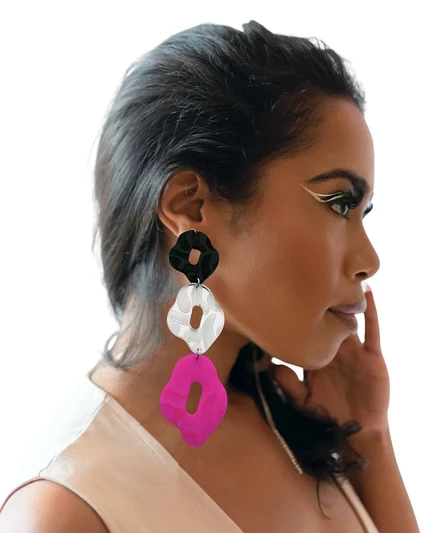 Подвесные серьги Swanky Designs Linked Dangle, черные
