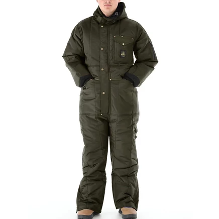 Мужской утепленный комбинезон RefrigiWear Iron-Tuff с капюшоном, зеленый