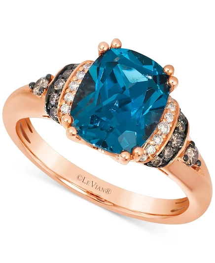 Кольцо Le Vian с London Blue Topaz 3,25 кт, 14k розовое золото