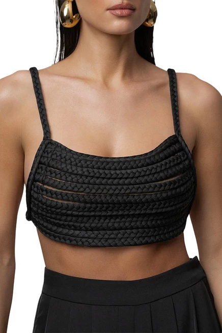 Женский топ Jluxlabel Sofie Braided, черный