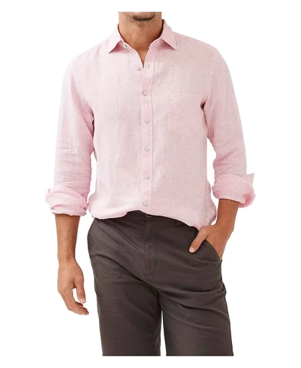  Мужская льняная рубашка спортивного покроя Seaford с длинным рукавом wild rose pink