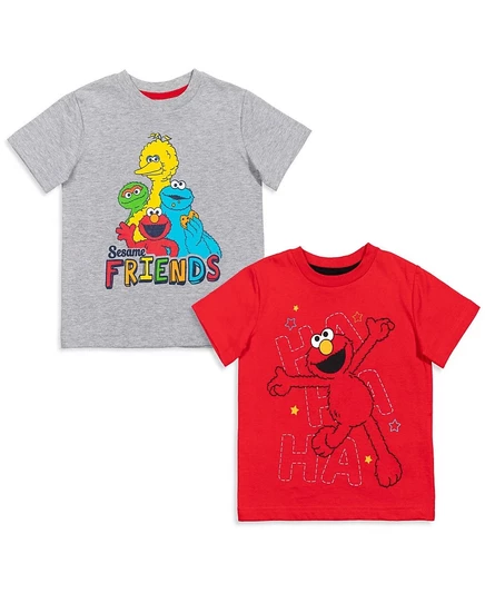 Для мальчиков комплект Sesame Street из 2 футболок и книги, серый