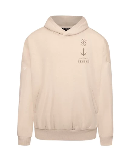 Мужской кремовый пуловер с капюшоном Seattle Kraken Contact Stamp от LevelWear cream