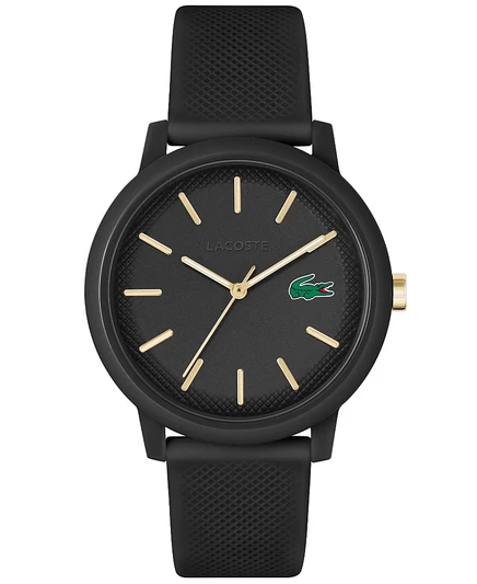 Мужские часы Lacoste L.12.12 42 мм силиконовый ремешок, черные