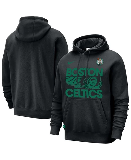 Мужская черная толстовка-пуловер Nike Boston Celtics Courtside Club с капюшоном black