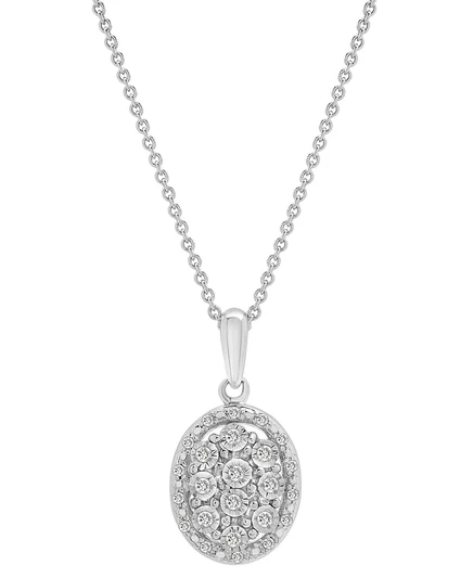 Колье Macy's Diamond Octagon Halo 1/10 кт, 18″, серебристое