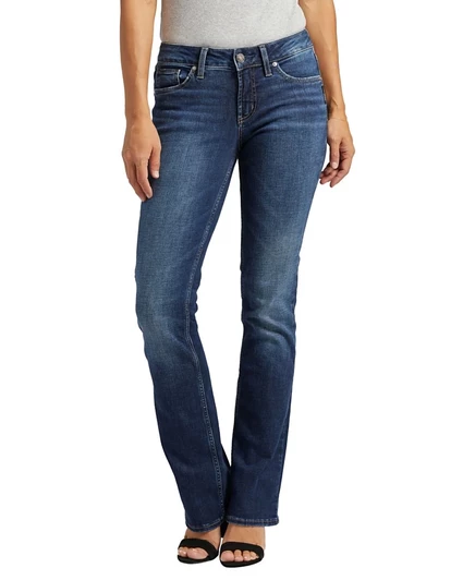 Silver Jeans Co. Эластичные зауженные джинсы Suki средней посадки, синие