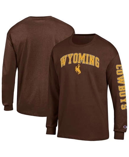 Мужская футболка Champion Wyoming Cowboys, коричневая