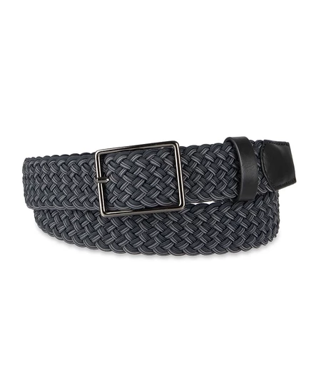 Мужской плетеный ремень Alfani AlfaTech Stretch Comfort, эксклюзивный черный цвет Macy's