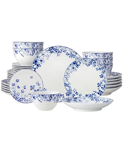 Набор посуды Noritake Bloomington Road Blue из 30 предметов, рассчитанный на 6 персон