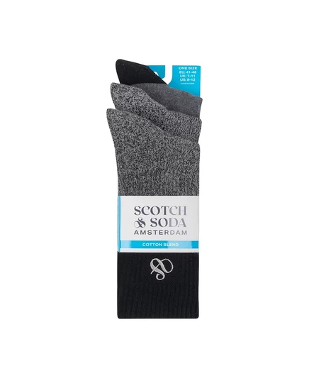 Мужские носки SCOTCH & SODA из 3-х упаковок с ребристой подушкой Crew Socks black
