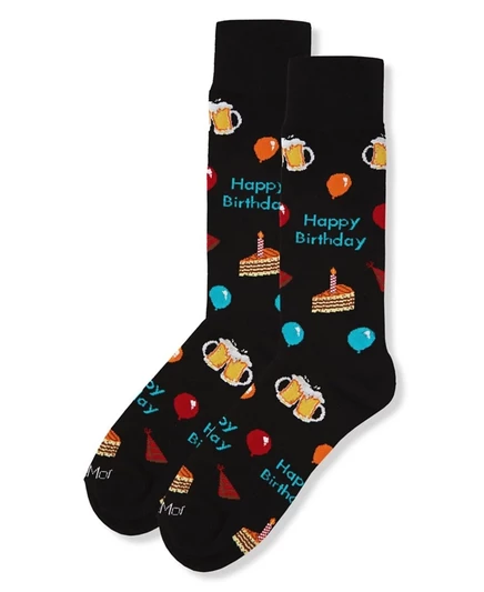 Мужские носки MeMoi с надписью «Happy Birthday», черные