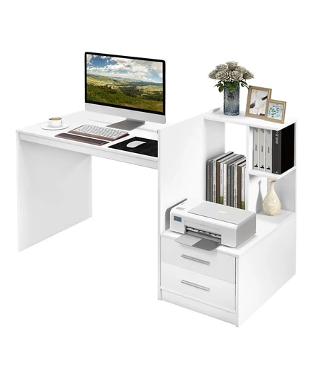 Письменный стол Costway 51″ с полками и ящиками, белый