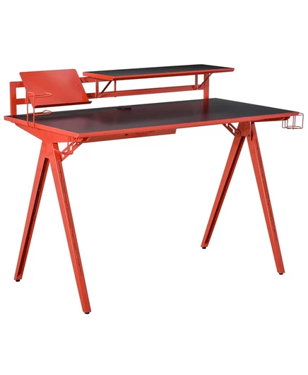 Игровая станция HOMCOM Steel для киберспортивных ПК с кабельной корзиной и большой столешницей