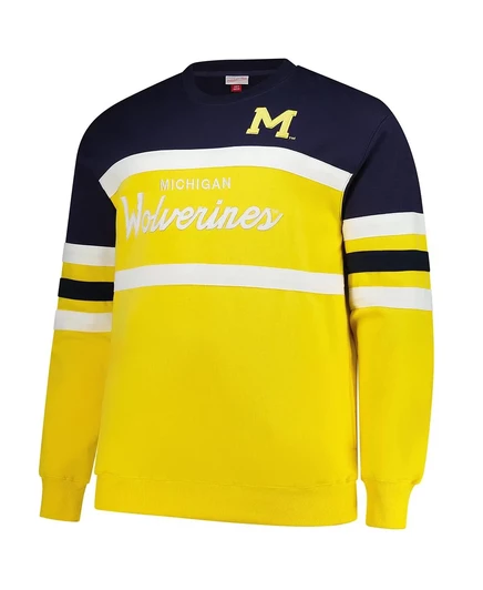 Мужская толстовка-пуловер из флиса с винтажным логотипом Mitchell & Ness Maise Michigan Wolverines Big Tall maize