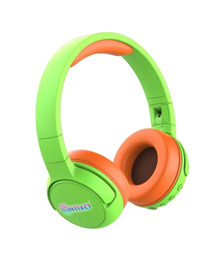 Беспроводные наушники Contixo KB05 Kids Bluetooth с безопасным ограничением громкости 85 дБ -Гарнитура с регулировкой на ухе зеленый