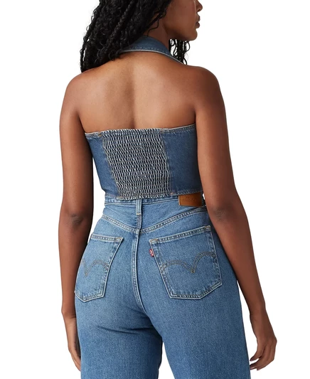 Женский укороченный топ-корсет из хлопчатобумажной джинсовой ткани Bria от Levi's® cornerback