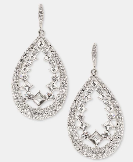 Серьги-подвески Givenchy с кристаллами-грушами, белые