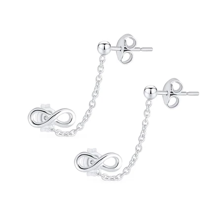Серьги-каффы Bling Jewelry Infinity из серебра, серебристые