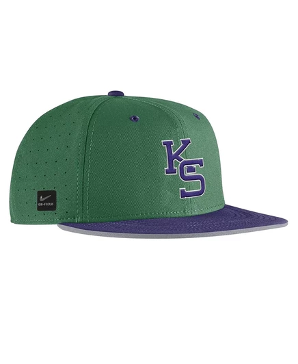Мужская зеленая бейсбольная кепка Nike Kansas State Wildcats 2025, которая отлично смотрится на поле в обтяжку. green