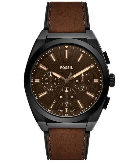 Мужские часы Fossil Everett Chronograph, 44 мм, коричневые