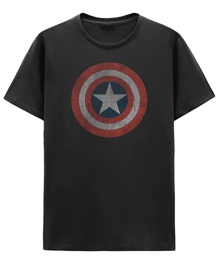 Мужская футболка с графическим изображением щита Капитана Америки Hybrid Apparel черного цвета