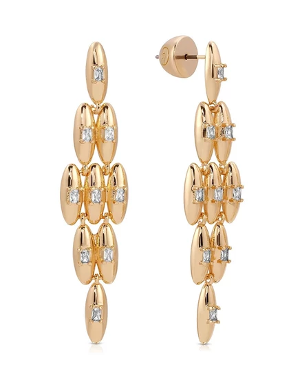 Женские серьги Ettika Oval Dome Baguette, золотые