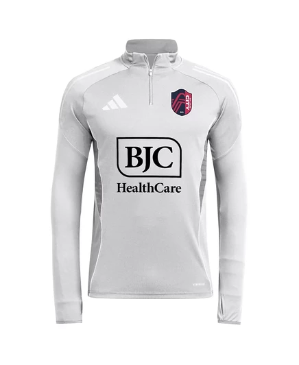Мужской тренировочный топ Adidas серебристого цвета St. Louis City SC 2025 с застежкой на молнию и длинным рукавом silver