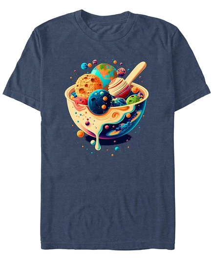 Мужская футболка Design By Humans Milky Way Cereal с коротким рукавом, синяя