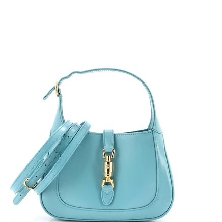 Женская сумка Pre-Owned Gucci Mini Jackie кожаная, синяя