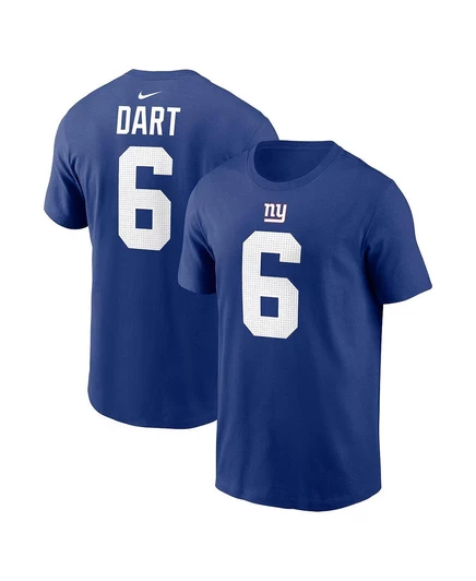 Мужская футболка Jaxson Dart Royal New York Giants с именным номером royal