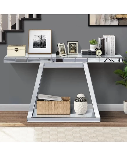 Streamdale Furniture 55,9" Стеклянное зеркало Modern Luxe Console столовое серебро