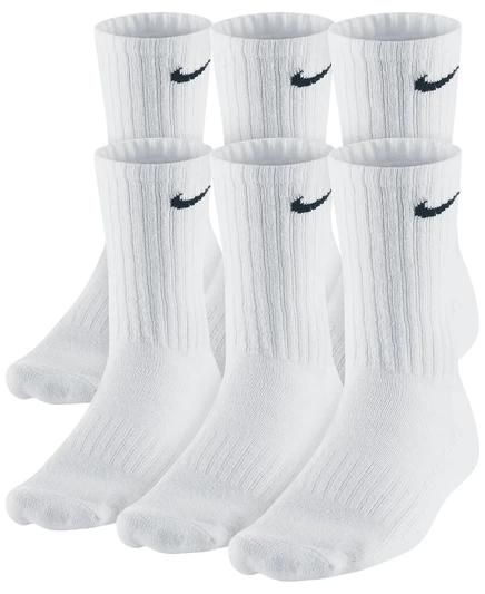 Мужские носки Nike хлопковые средней длины, 6 пар, белые
