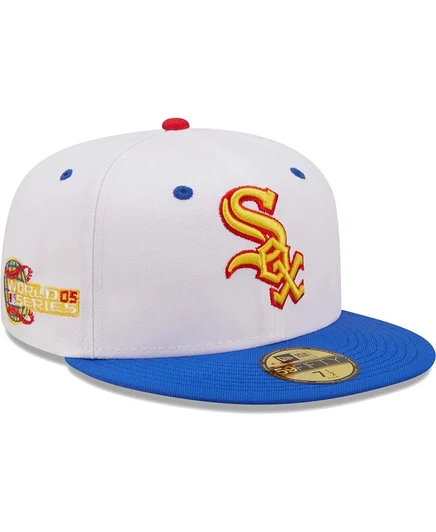 Мужская приталенная шляпа New Era White, Royal Chicago White Sox 2005 World Series Cherry Lolli 59, белого цвета.