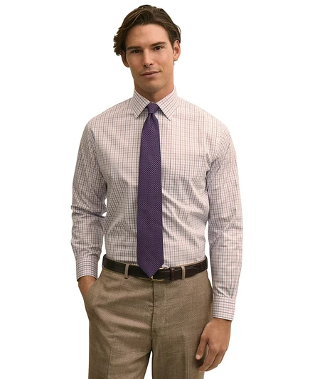Мужская рубашка Brooks Brothers прямого кроя, фиолетовая