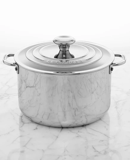 Кастрюля le creuset 6.6 л из нержавеющей стали с крышкой, стальная