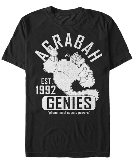 Мужская футболка Disney Aladdin Genie Collegiate Sports с коротким рукавом black
