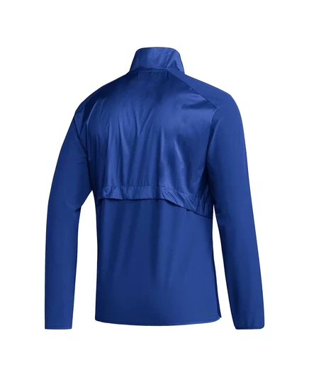 Мужская куртка adidas Royal Kansas Jayhawks Sideline AEROREADY с рукавом реглан и застежкой на четверть молнии royal