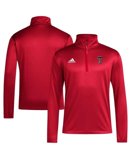 Мужская красная куртка Texas Tech Red Raiders 2024 от Adidas для тренеров на боковой линии AEROREADY с застежкой-молнией на четверть дюйма red, white